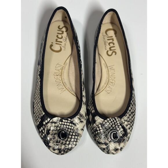 Circus by Sam Edelman Colleen Snake Print Skimmer Ballet Flats Size 6 EUC - Picture 5 of 14